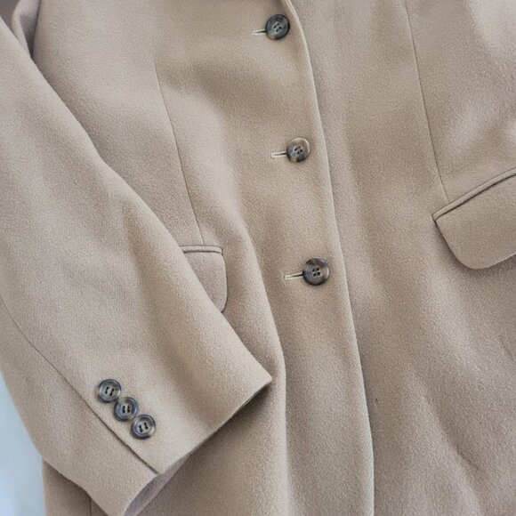 L.L. Bean Womens Tan Wool Blazer 12 Jacket office siren Classic Preppy Academia - Picture 4 of 8